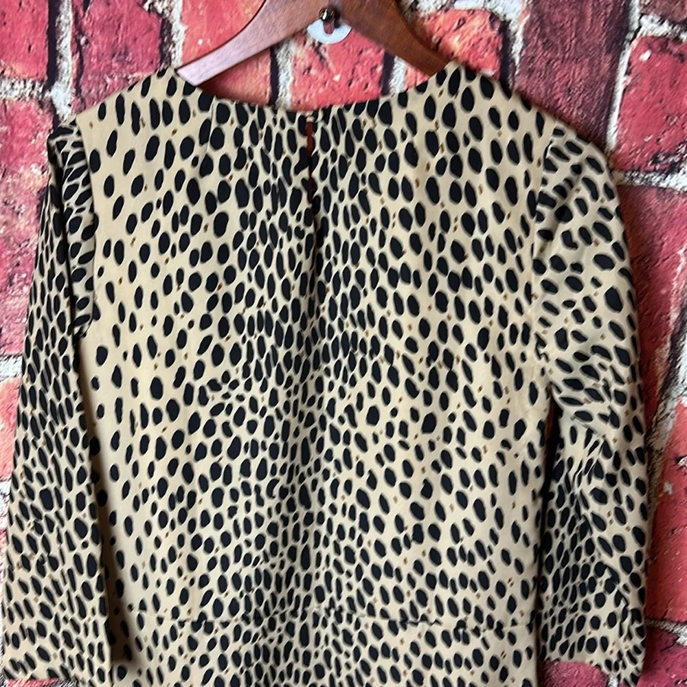 J.CREW Jules Dress in Wildcat Leopard Animal Print Tan Shift Style Size 2